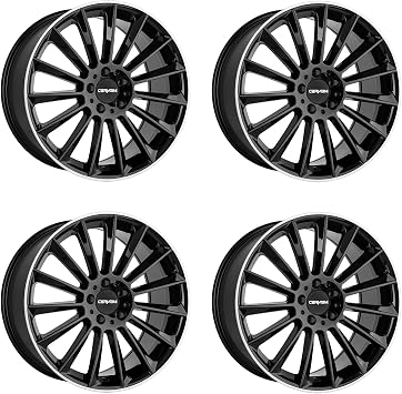 4x Carmani alloy rims 17 Fritz 8.5x20 ET40 5x112 black lip polish compatible with VW Arteon Beetle Golf Plus Golf V Golf V Variant/Jetta Golf VI