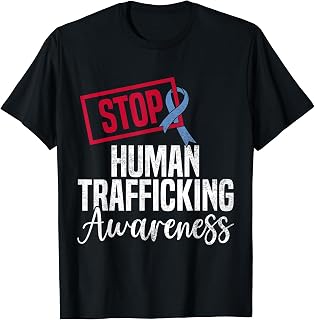 January Human Trafficking Awareness STOP Blue Ribbon T-Shirt