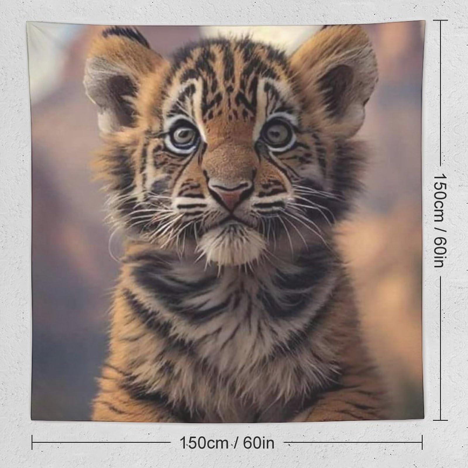 虎柄毛皮タペストリ2頭