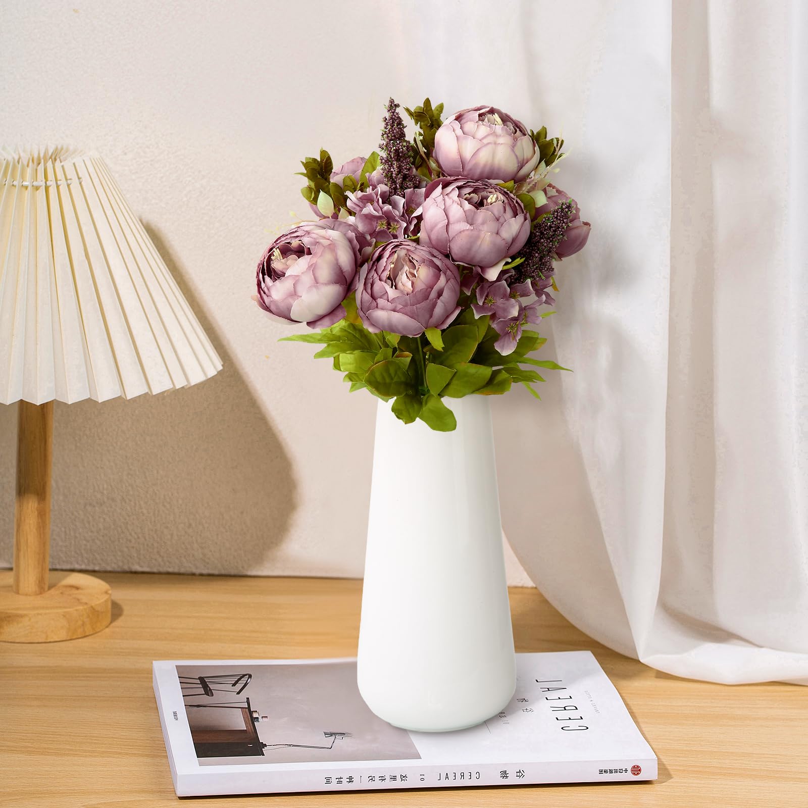 Tifuly 2 mazzi di peonie Artificiali, Bouquet di Fiori Vintage di peonie di Seta