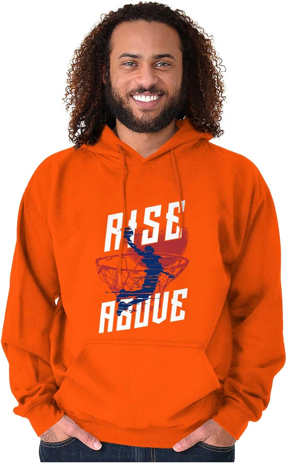 Brisco Brands Rise Above Basketball Slam Dunk Hoodie Hooded Sweatshirt Men