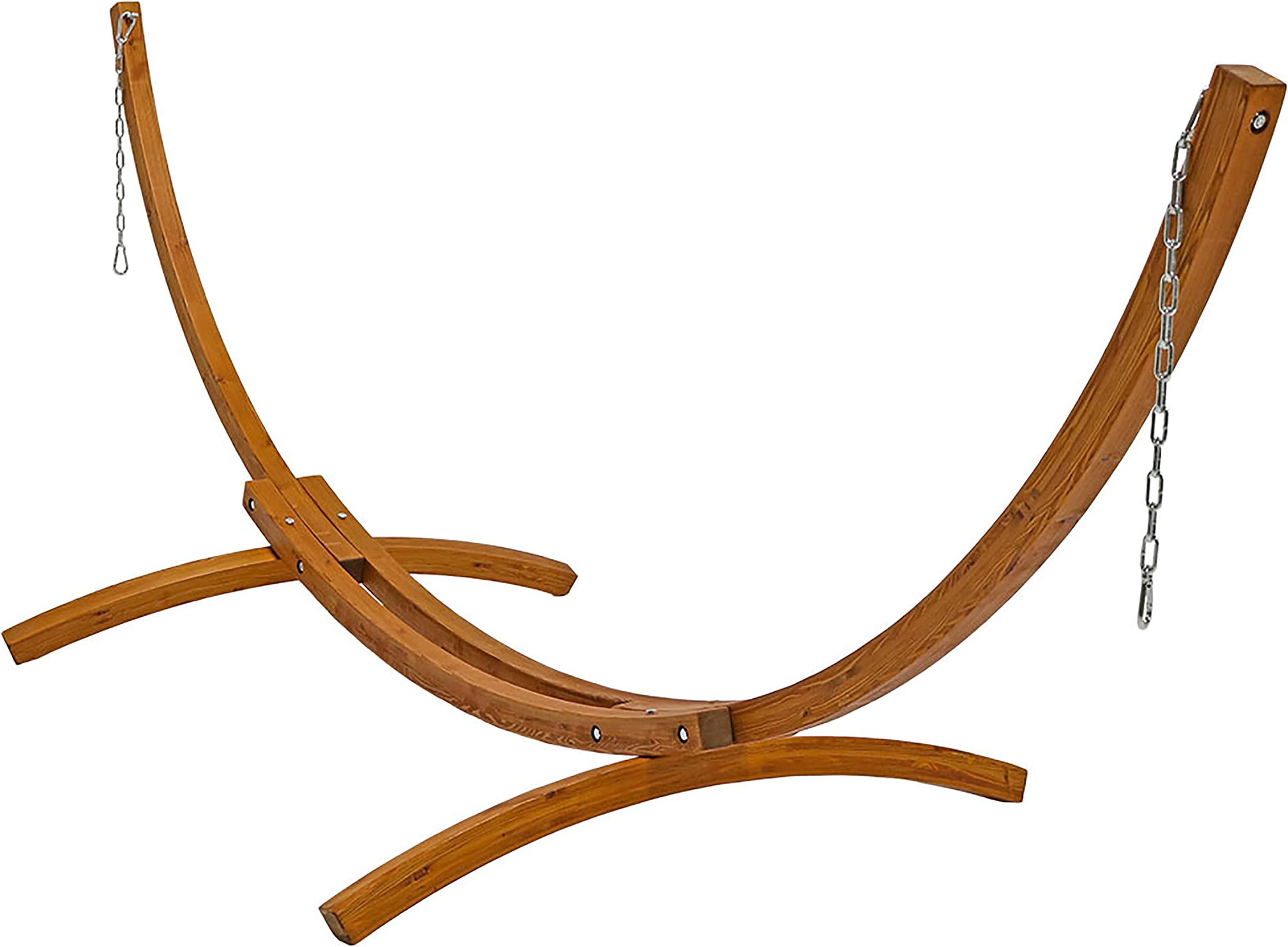 Sunnydaze Curved Wood Hammock Stand Only - 2-Person Wooden Hammock Stand for Outside with 400-Pound Capacity- 12-Foot