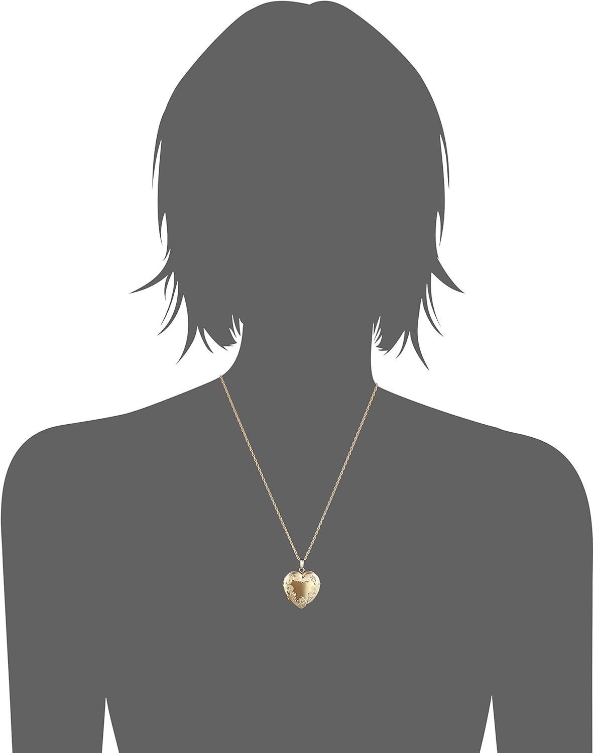 Amazon Essentials Engraved Four-Picture Heart Locket, 20", (previously Amazon Collection) - Image 3