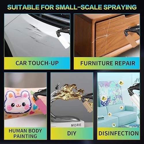 Miniatura 8 de Lionbow Pistola pulverizadora de pintura eléctrica de mano, pistola de pintura eléctrica de alta potencia, portátil, inalámbrica, pistola de pintura