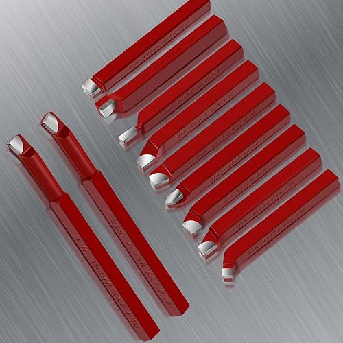 Miniatura 7 de HAowosi 11 herramientas de corte de punta de carburo de 516 pulgadas, herramientas de corte de torno de metal, herramientas de torno de corte de