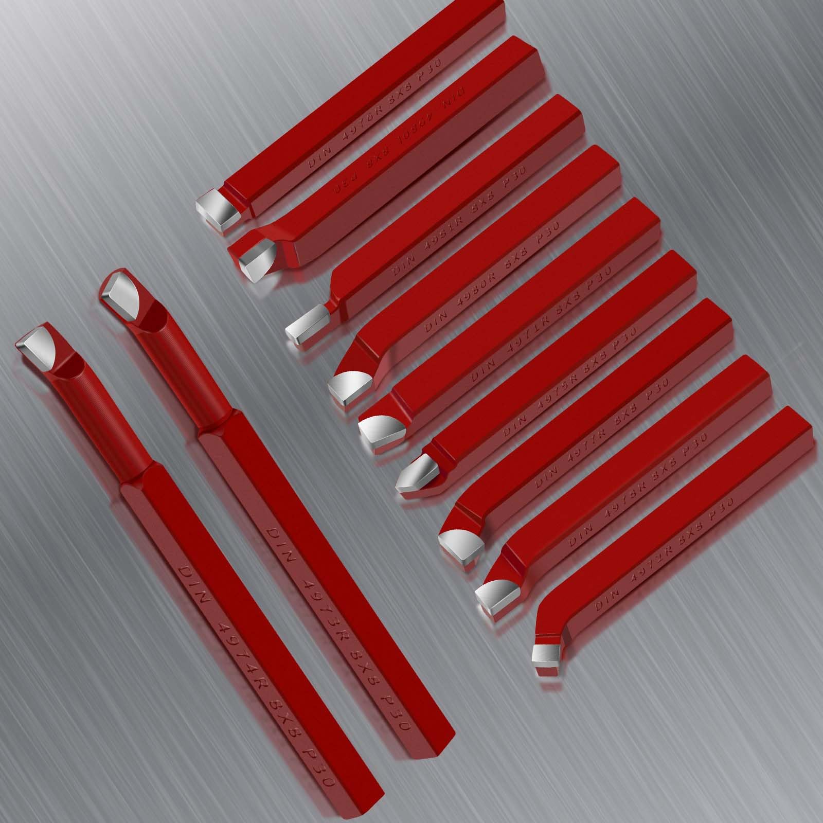 11 szt. 5/40.6 cm narzędzie do cięcia końcówek z węglików spiekanych, narzędzia tokarskie, narzędzia tokarskie do cięcia metalu do toczenia, wytaczania i fazowania