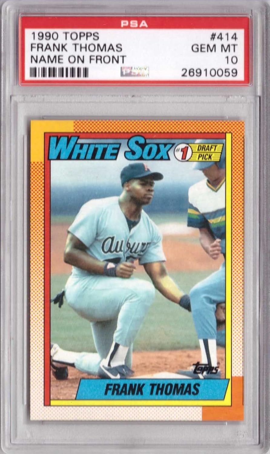 1990 Topps Baseball #414 Frank Thomas Rookie Card Graded PSA 10 Gem Mint