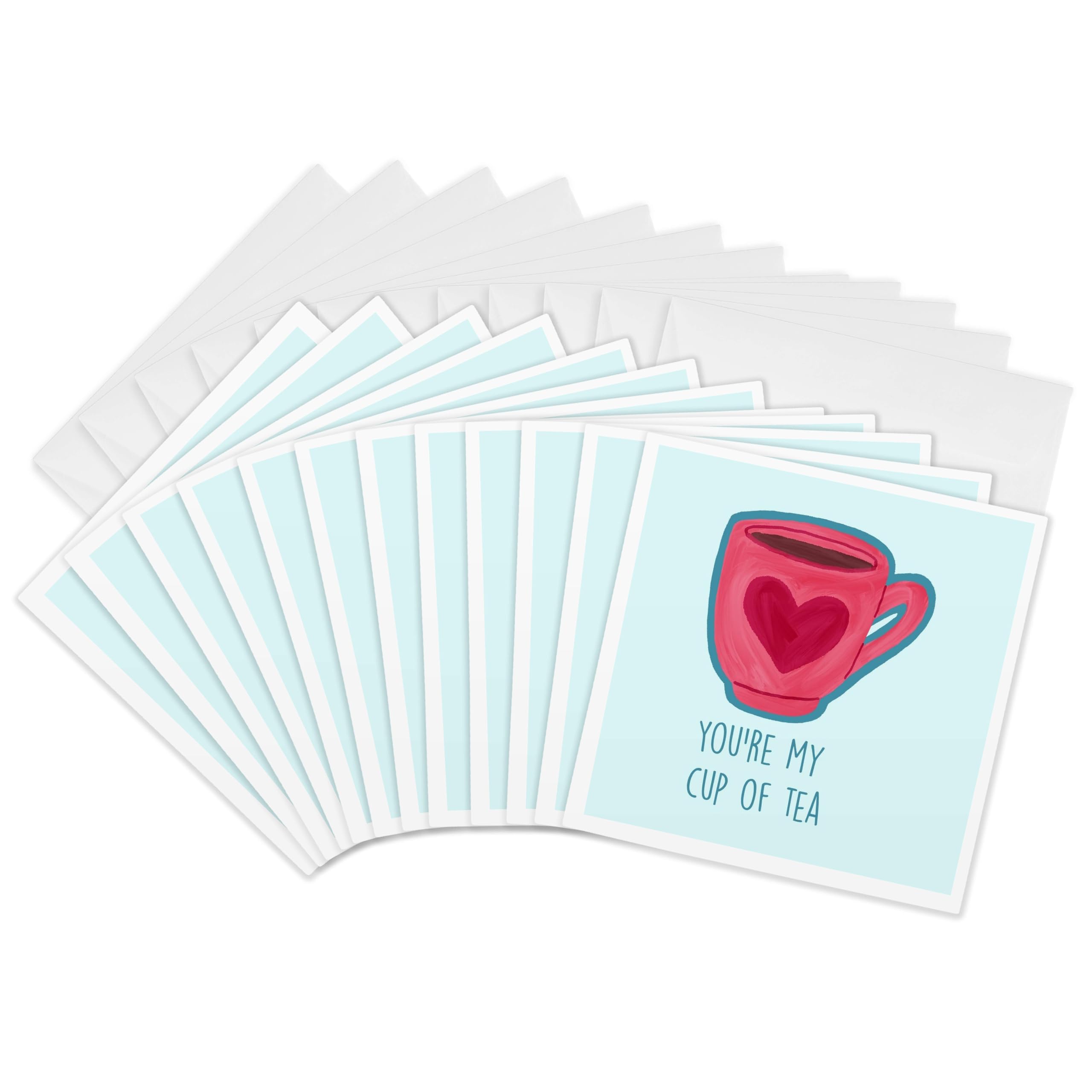 3dRose Greeting Cards - You Are My Cup Of Tea Cute Love Quotes - 12 Pack Funny quotes