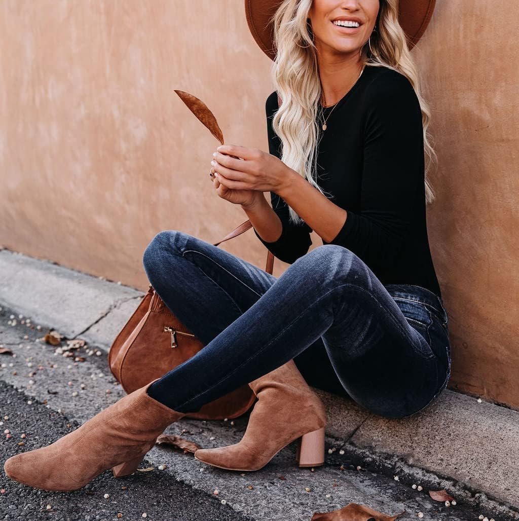 REVETRO Women's Long Sleeve Shirts Fall Crewneck Tshirt Slim Fit Basic Tee Shirt Y2k Going Out Tops… - Image 2