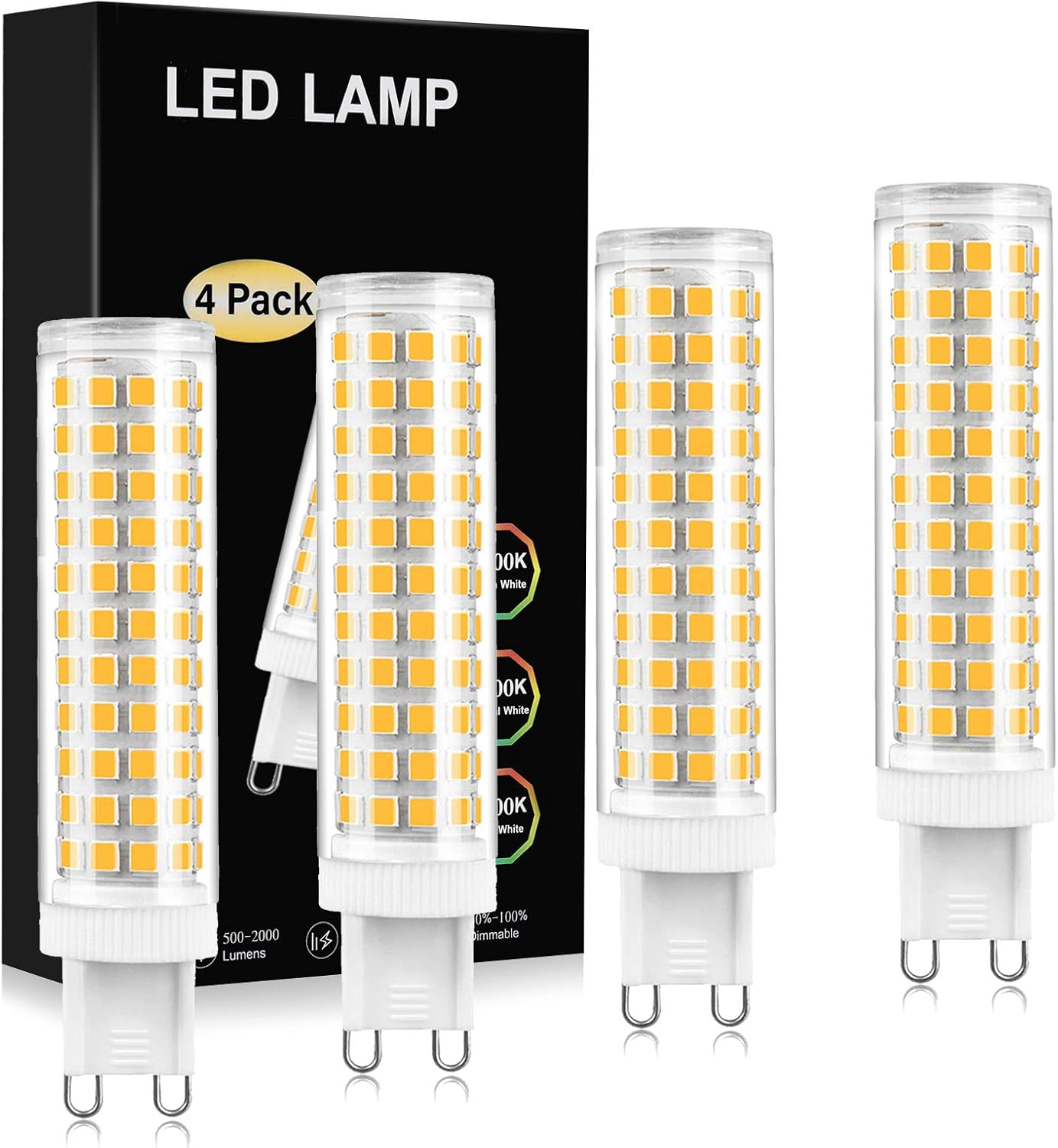 G9 LED Light Bulbs Dimmable 15W Warm White 3000K Equivalent to 120W