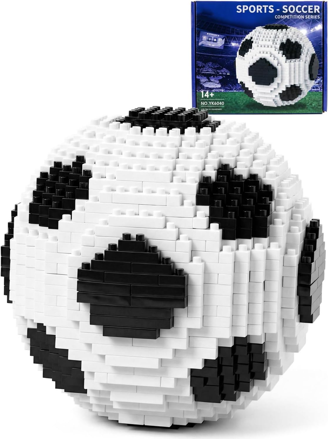 3D Soccer Ball Building Block Set 850Pcs Challenging STEM Ball Toys for Ages 14 and Above Adults Home Alone Birthday Gift