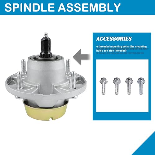 Miniatura 3 de Conjunto de husillo de cubierta de cortacésped para cubierta de 48 pulgadas, 54 pulgadas, John Deere X520 X500 X530 LT133 LT155 LT166 AM124498