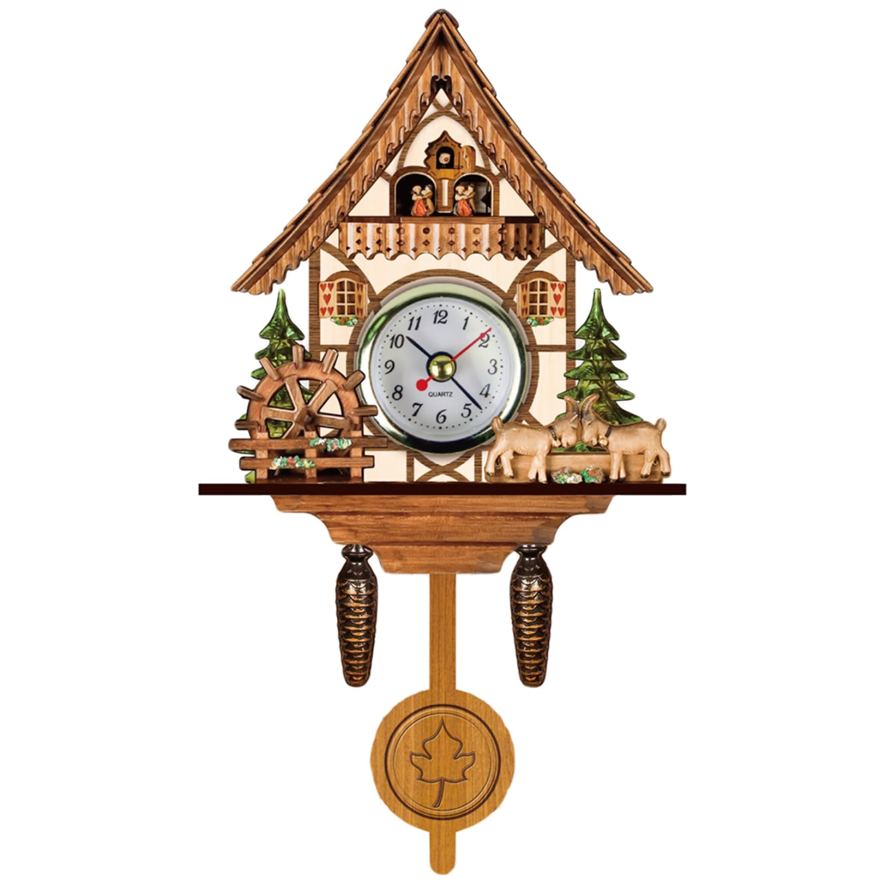 Reloj de Cuco 9x5x2, encantadores Relojes de Cuco de Pared con péndulo Reloj de Pared Antiguo Tipo pajarera para Sala de Estar, Estudio, habitación de niños