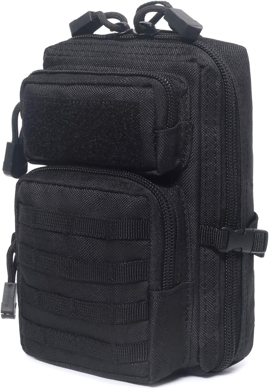 Tactical Molle Compact EDC Tool Pouch (Black) : Sports & Outdoors
