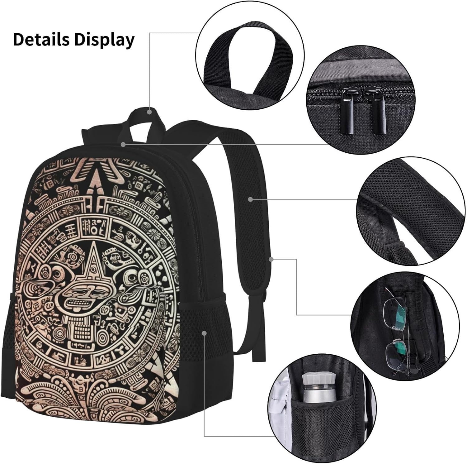 3 in1 Travel Laptop Backpack with Lunch Bag and Pencil Case Casual Daypack image 4