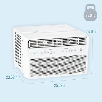 Keystone 18,000 BTU 230V Window Mounted Inverter Air Conditioner with Quiet, High Efficiency Operation and Remote, Window AC Unit for Apartment, Living Room, Bedroom, Large Rooms up to 1000-Sq. Ft.