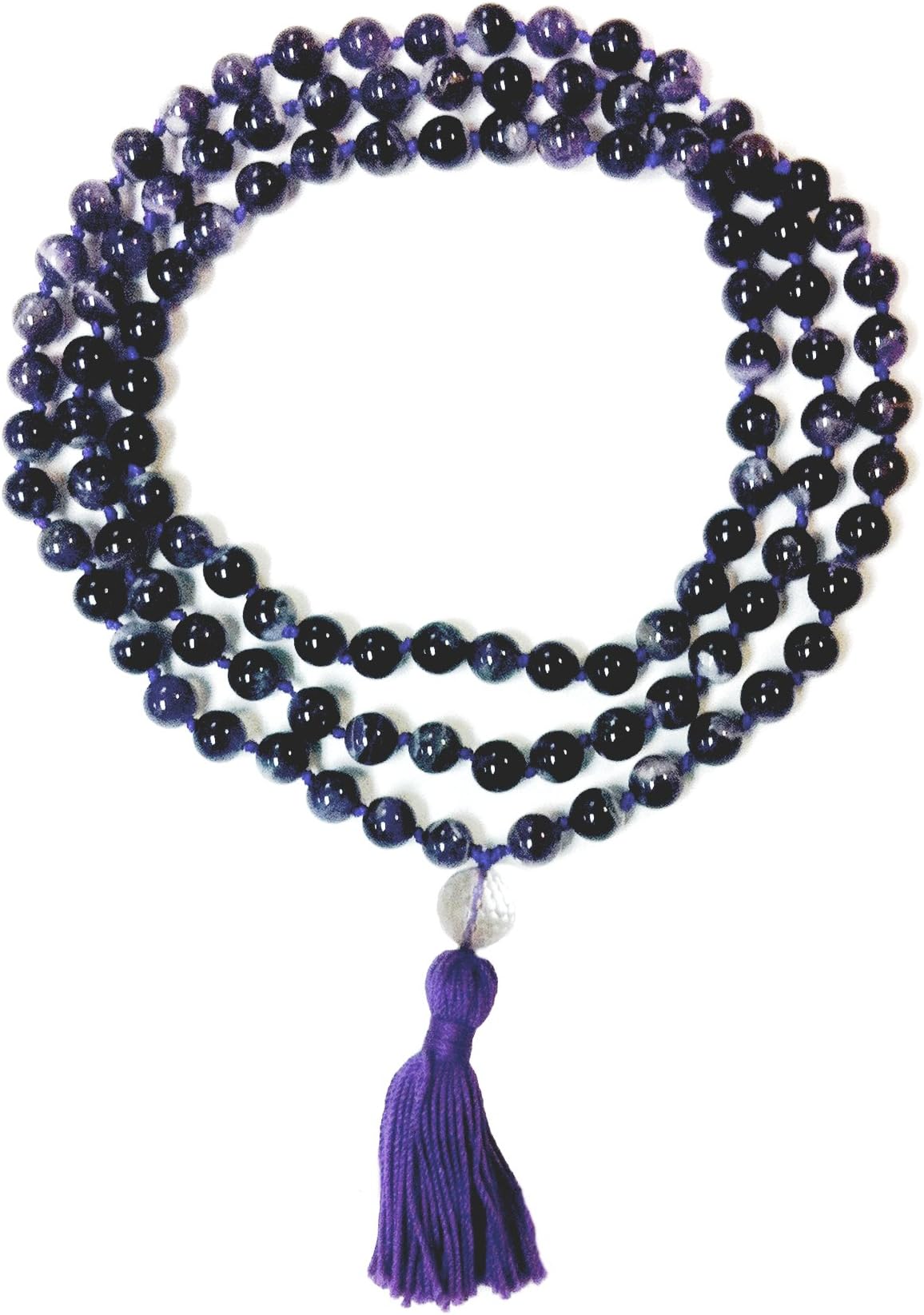 Mala Amethyst Hand Knotted 108 Bead Prayer Mala
