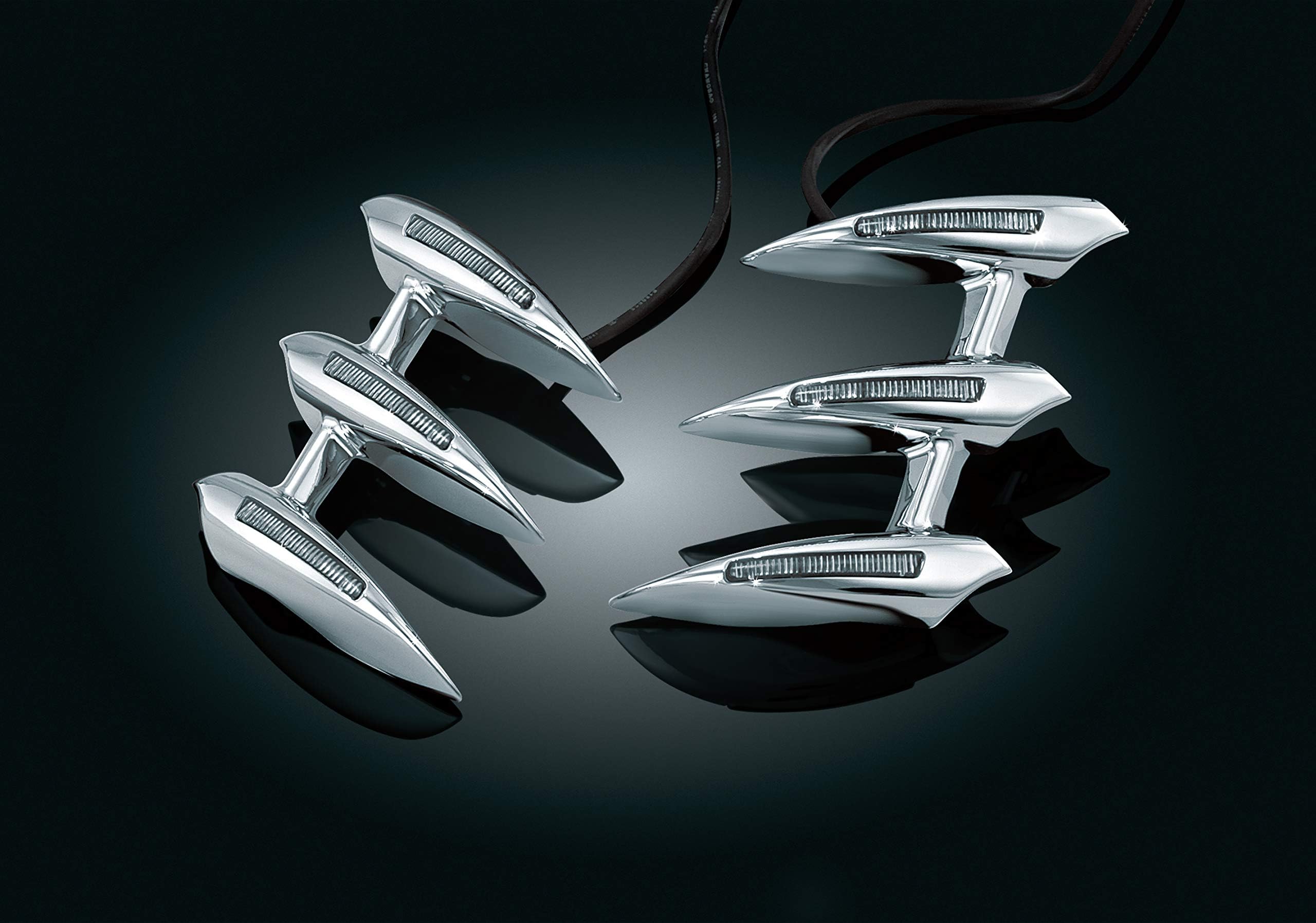 7445 Motorcycle Lighting Accent Accessory: LED Lighted Fork Tower Accents for 2001-17 Honda Gold Wing GL1800 & F6B Motorcycles, Chrome, 1 Pair