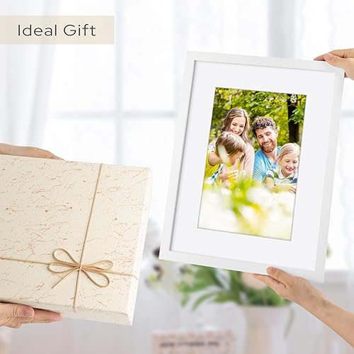 Miniatura 8 de Golden State Art, Portarretratos de 12 x 16 pulgadas, madera maciza con cristal real, para exhibir fotos de 8 x 12 pulgadas con paspartú o de 12 x