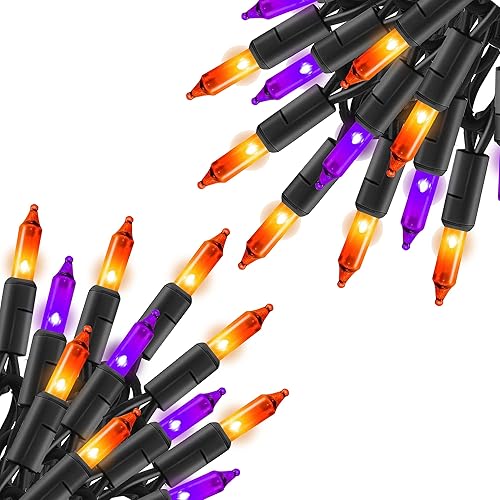 Vista 71 de TW SHINE Mini cadena de luces de Navidad, 20 pies, 100 unidades, incandescentes, mini luces de árbol de Navidad, impermeables, para exteriores, Rojo