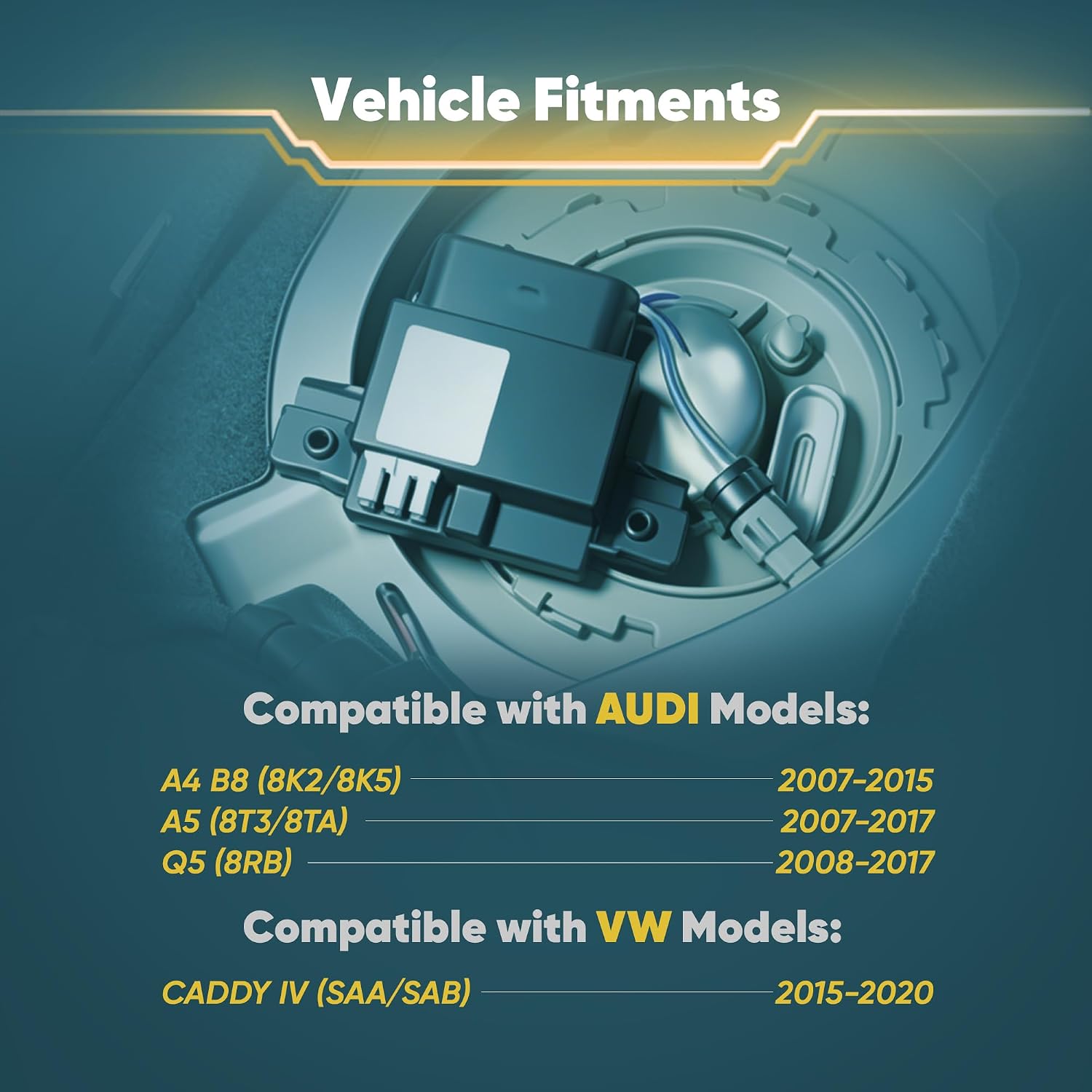 8K0906093C 8K0906093F Fuel Injection Control Module Compatible with VW Caddy 2015-2020 Audi A4 B8 2007-2015 Avant A5 Sportback 2007-2017 Q5 Quattro 2008-2017 8K0906093H 8K0906093B 5 Pin