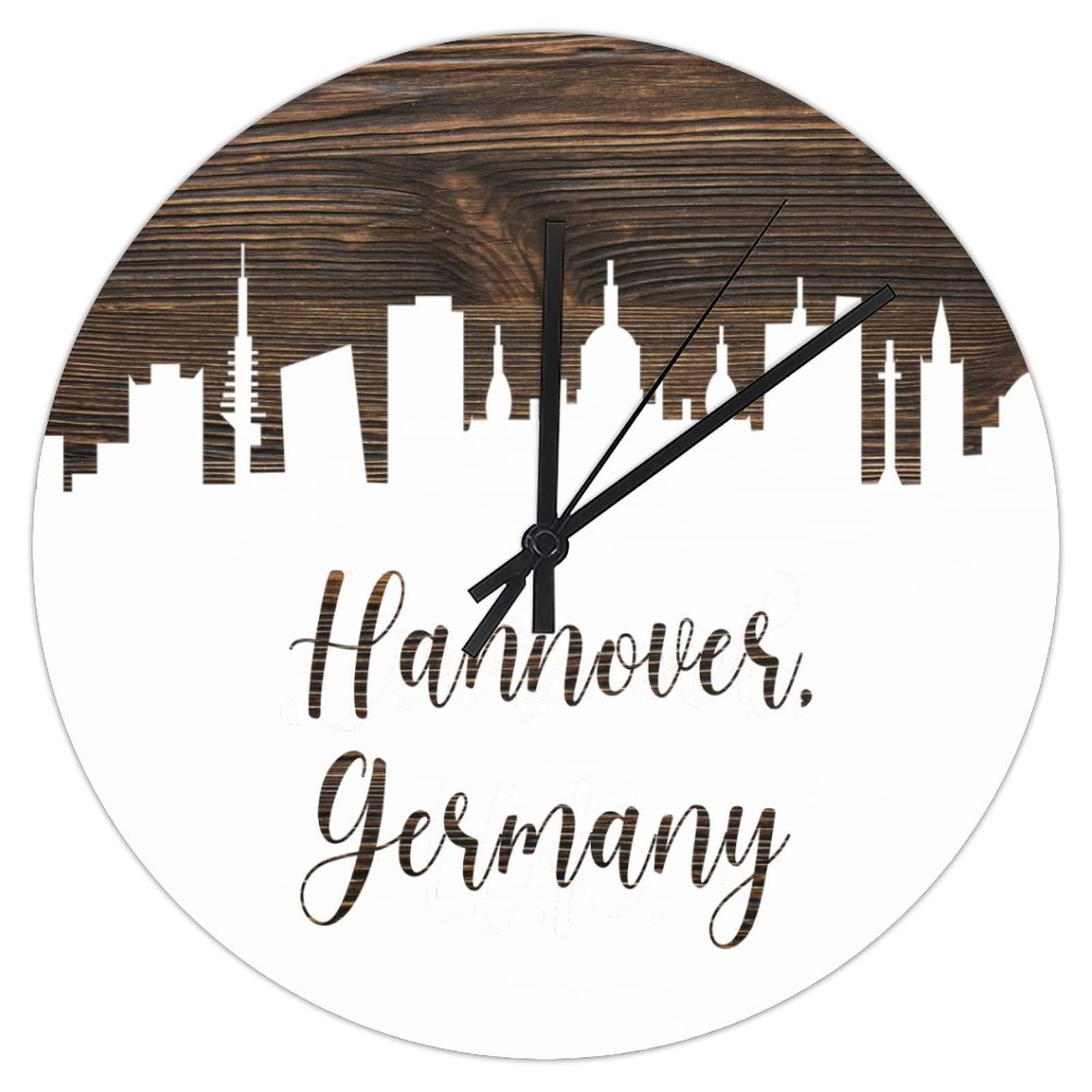 Horloge murale ronde en PVC Hanovre de 30,5 cm silencieuse