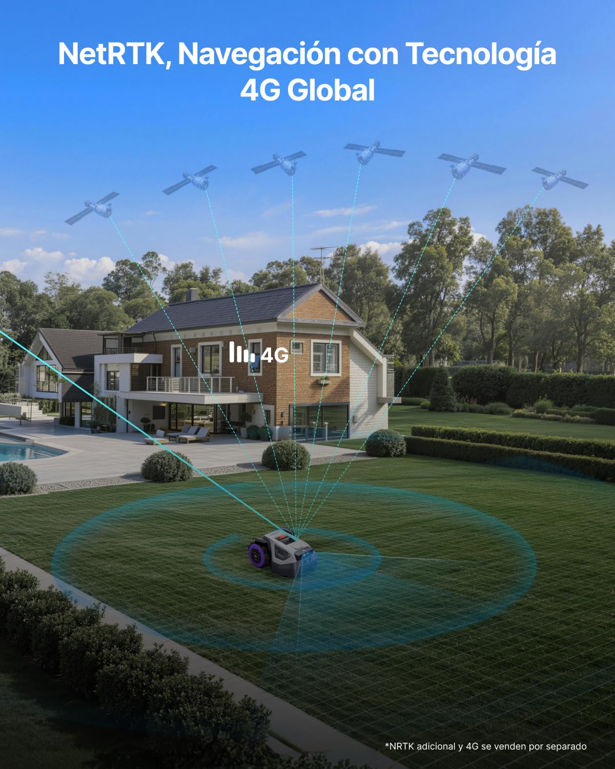 ANTHBOT M9 Cortacésped Robot Sin Cable Delimitador, 1000㎡，Nuevo Genio con Navegación NetRTK y Doble Visión, Evitación de Obstáculos IA, Control por Aplicación - Máx. 1200 m²