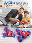 Voitures de télécommande Spider pour enfants, conduite à double côté 2,4 GHz RC Voiture, 360° Rotation et Flip, Stunt Car Toy avec bande de lumière pour Noël Cadeaux d'anniversaire pour 3 4 5 6 7 8 Âge Garçons Filles Idées cadeaux