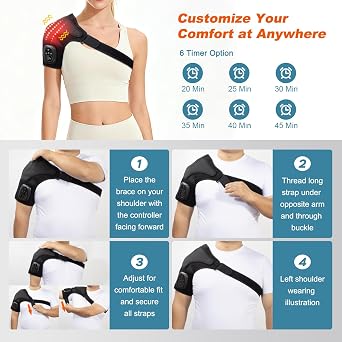 HONGJING Red Light Shoulder Massager with Heat for Pain Relief -Right