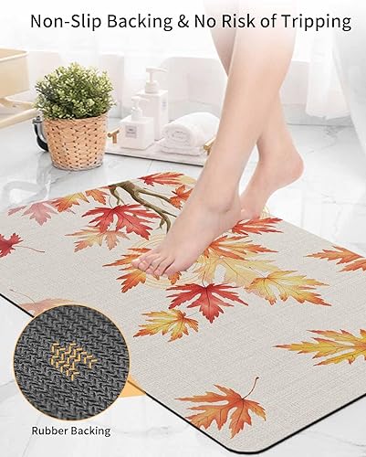 Miniatura 5 de Tapete de baño de otoño de Acción de Gracias para bañera, antideslizante, de secado rápido y absorbente, tierra de diatomeas, cocina, ducha,