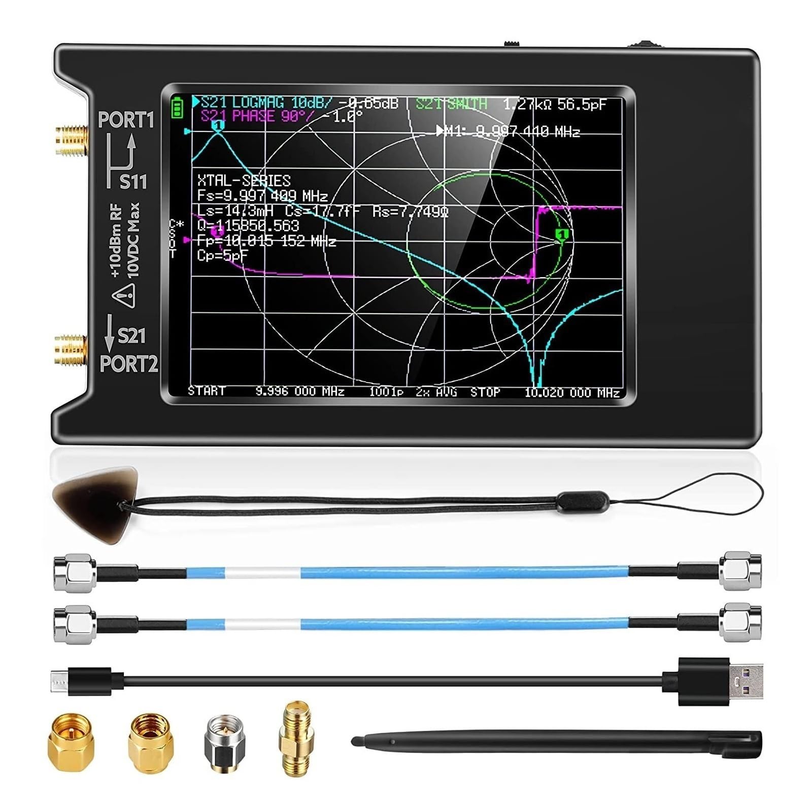 Analizador de espectro, Actualizado 4 pulgadas VNA 50kHz-6.3GHz Analizador de red vectorial antena HF VHF UHF SWR HW Versión 64-0.3