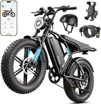 Electric Bike for Adults,2000W Peak,20"x4"Fat Tire,48V Removable Battery
