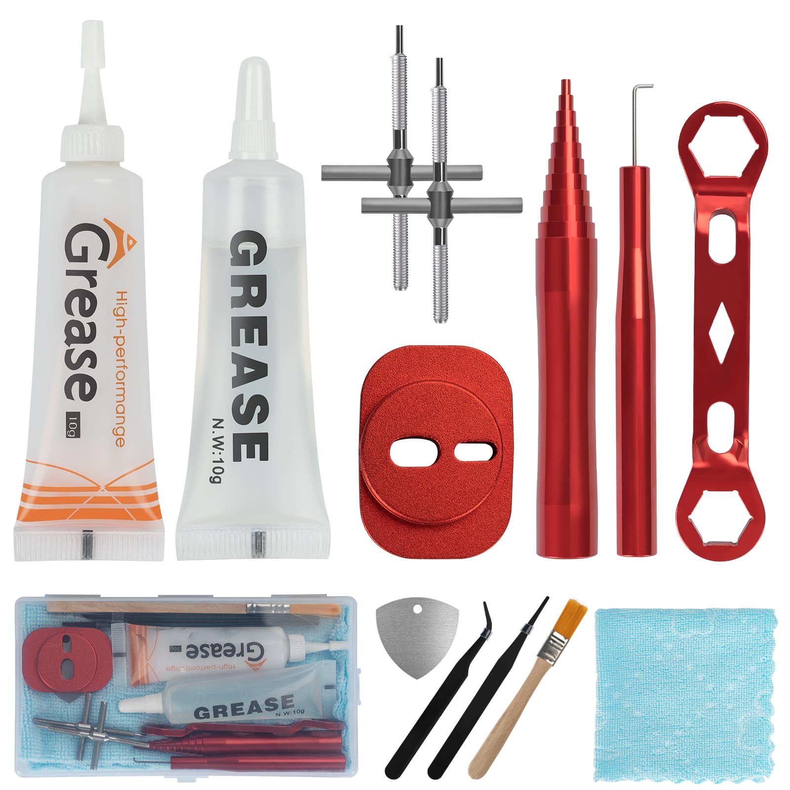 THKFISH Fishing Reel Repair Tool Kit, 13 Pcs Fishing Reel Bearing Tool Kit Remover Reel Bearing Remover Kit for Baitcasting Reel Lightweight DIY Use Tools