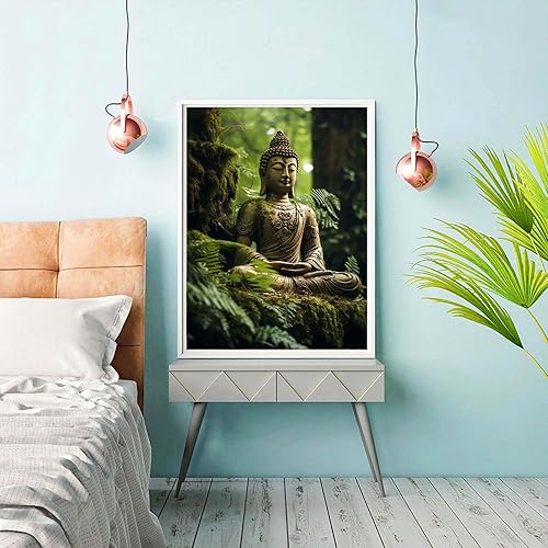 Miniatura 3 de Reofrey Kits de pintura artística de diamantes para adultos, estatua de Buda, taladro completo de Buda, accesorios de pintura de diamantes de