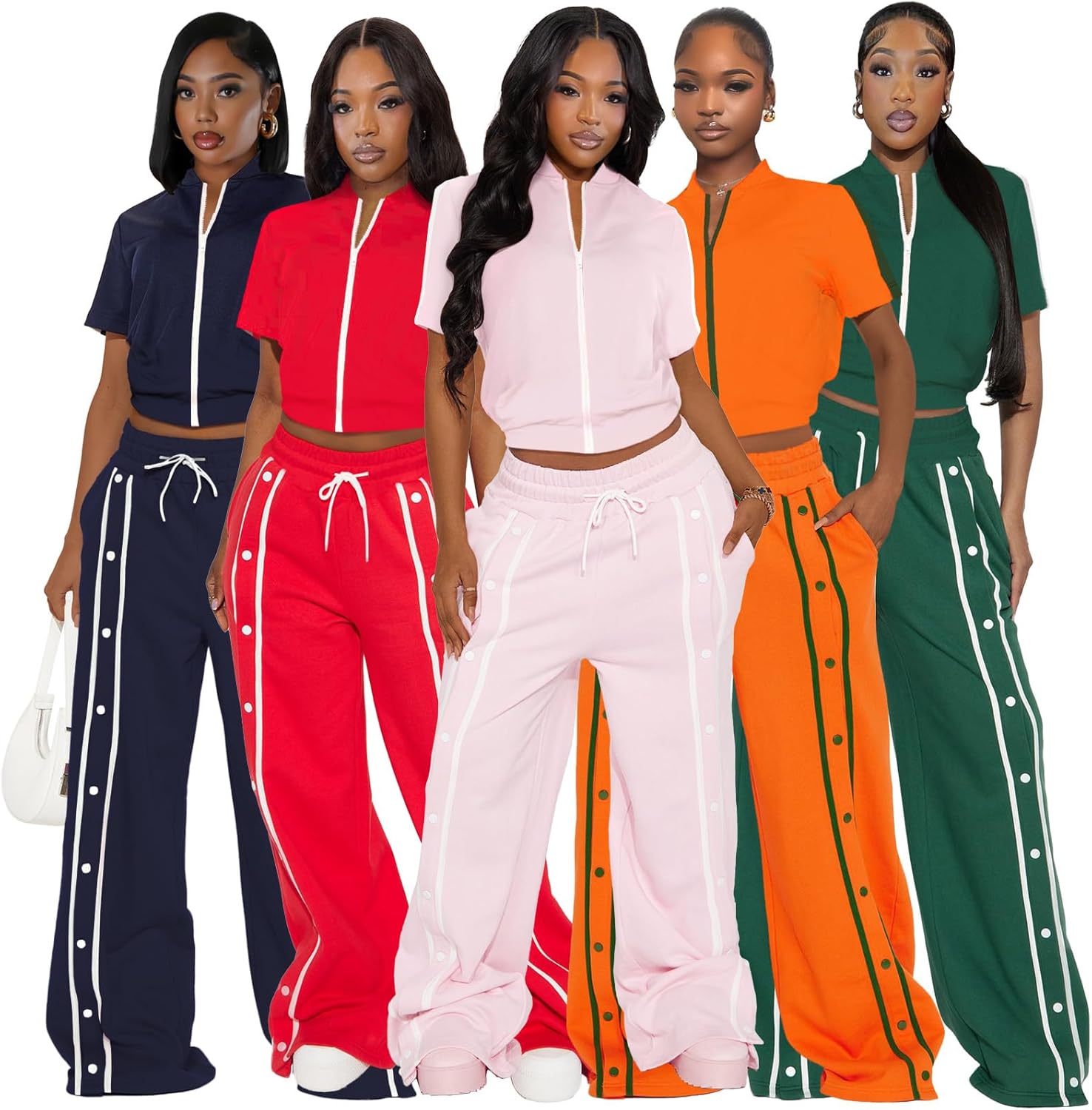 Yeshire Lounge Sets for Women Sweatsuit 2 Piece Outfits Zip-up Sweatshirt Wide Leg Sweatpant Tracksuit Matching Set - Image 5