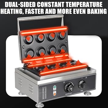Commercial Electric Egg Tart Maker,Non-stick Tart Shell Baking Machine with Adjustable Temperature and Timing Function, Stainless Steel Egg Tart Forming Baker for Home Cafe Tea Shop Use B
