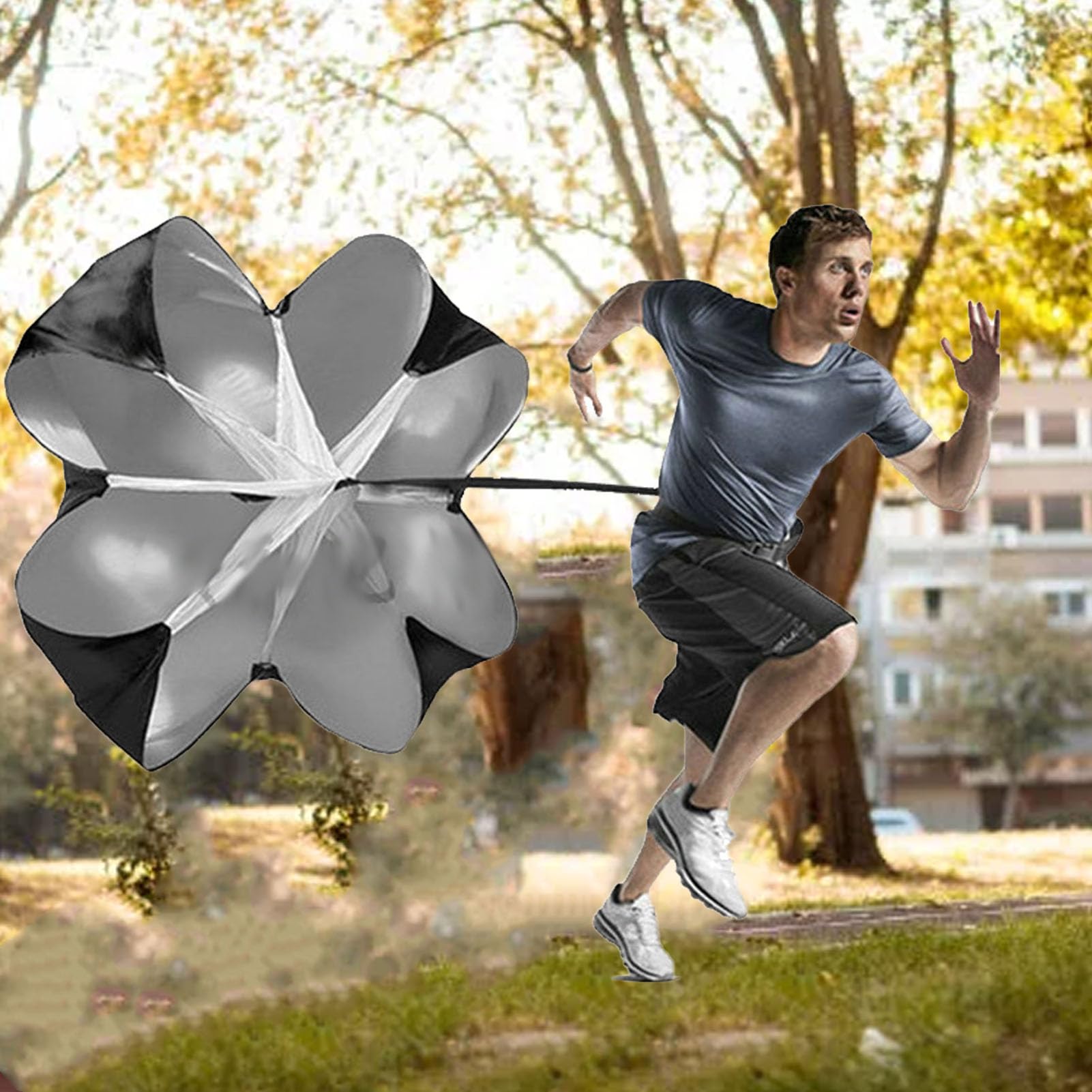 Yuecoom Running Parachute,Speed Training Resistance Parachute,Running Speed Chute,Running Speed Training Parachute for Improving Speed, Stamina, Strength,Neutral