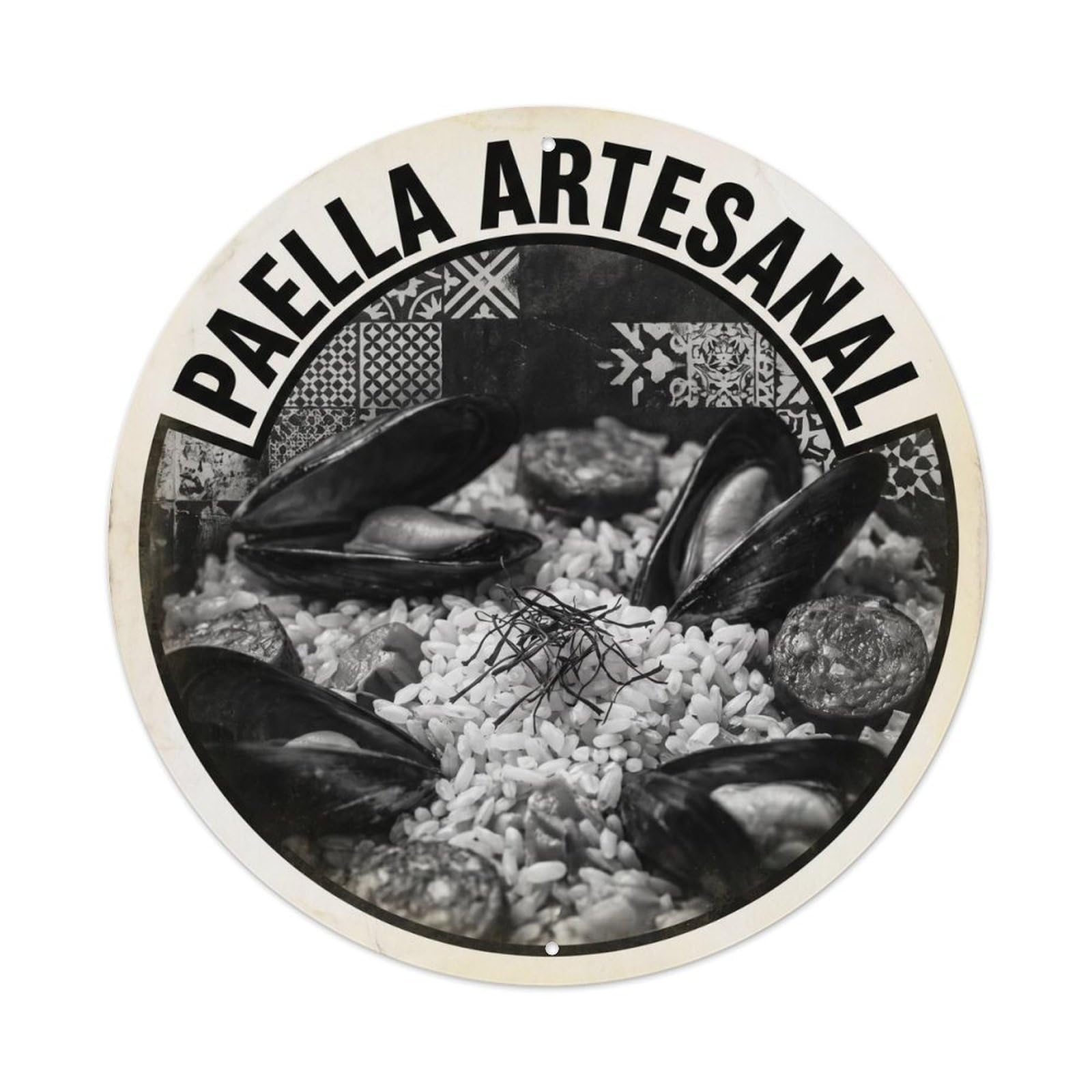 Paella Restaurant Classic Contrast Spanish Food Metal Tin Sign