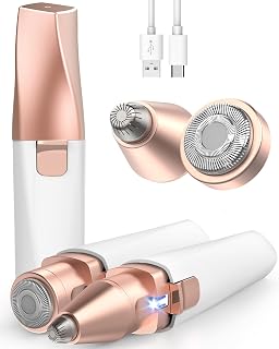 IFANZETECH 2-in-1 Rechargeable Eyebrow Trimmer & Facial Hair Remover for Women - Painless, LED Light, USB, Smooth Skin Anywhere