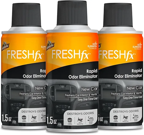 Armor All Fresh Fx Odor Eliminator Car Fogger (3 Count), Car Air Freshener, New Car Scent