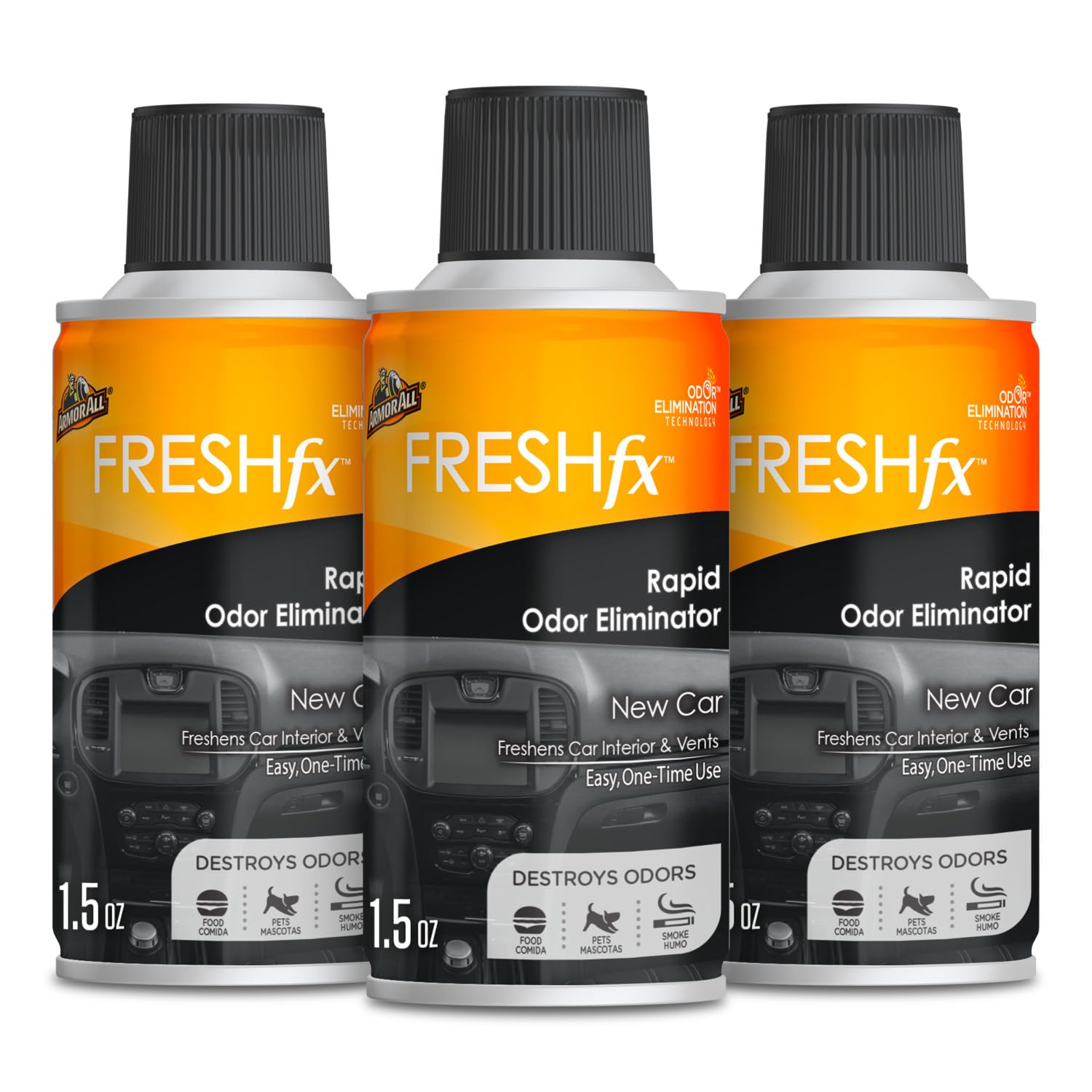 Armor AllFresh Fx Odor Eliminator Car Fogger (3 Count), Car Air Freshener, New Car Scent