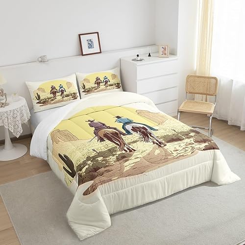 Miniatura 10 de Juego de edredón de vaca para niños, ropa de cama occidental de vaca de leche completa, vaquero, granja, campo, ilustración dibujada a mano, juegos