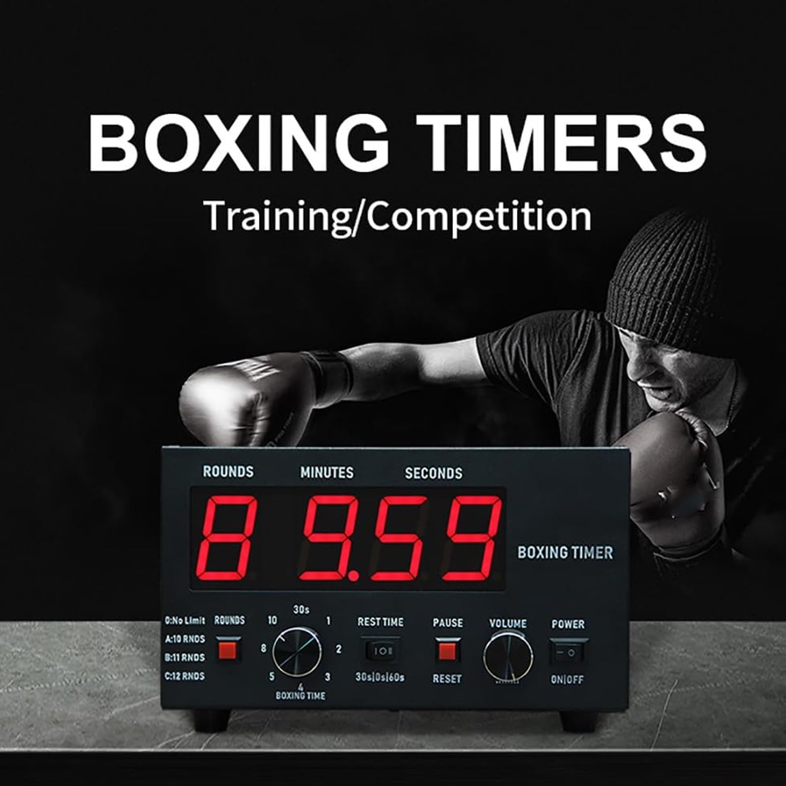 Minuteur de boxe, minuterie numérique de salle de sport, minuterie d'intervalle, minuterie d'entraînement, minuterie d'intervalle de gym avec affichage LED pour l'entraînement, équipement de boxe
