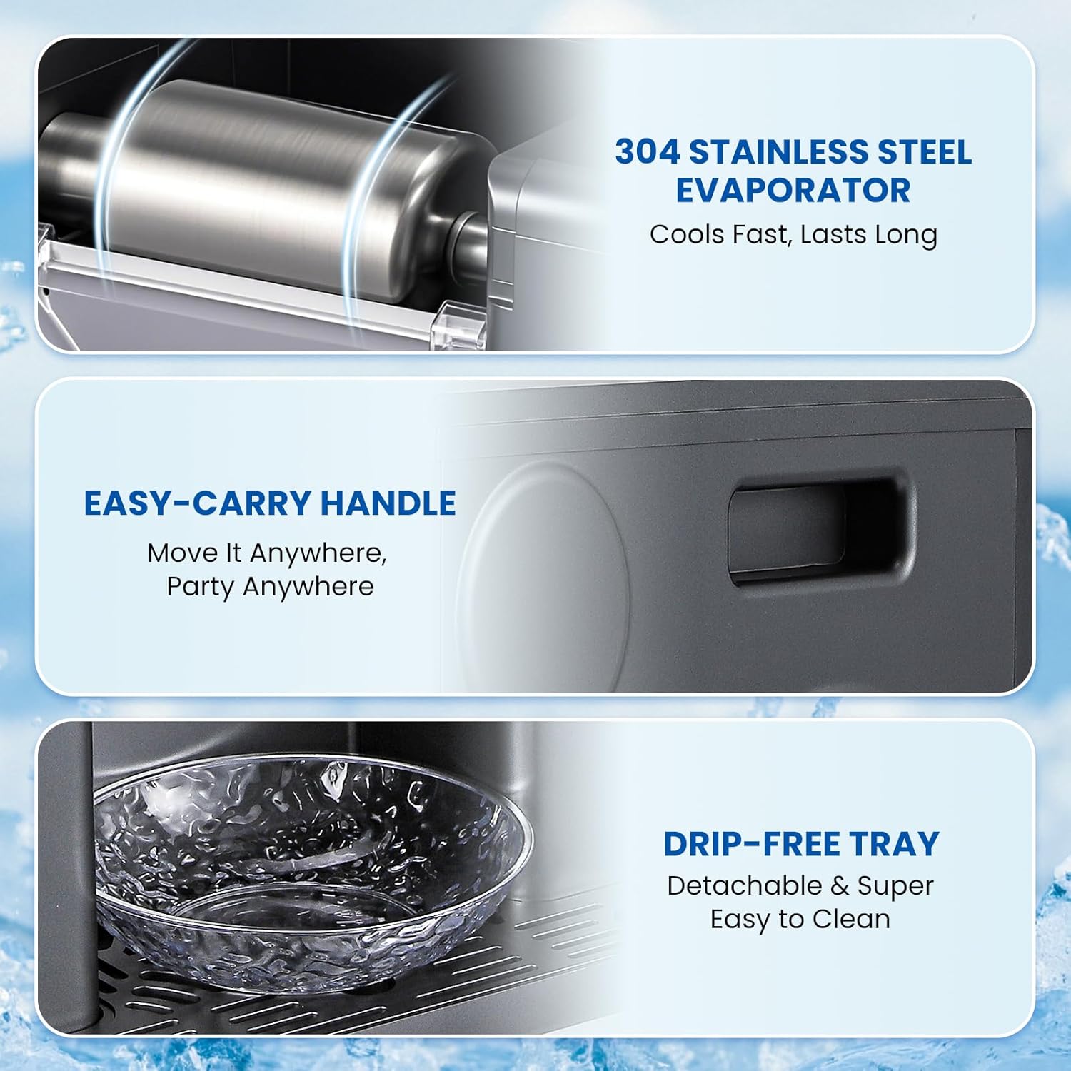 NEWTRY Snowflake Ice Machine 280W Shaved Ice Machine Automatic Snow Cone Maker Air Cooling Efficient Ice Crushing for Party Bar Home 110V (Black)