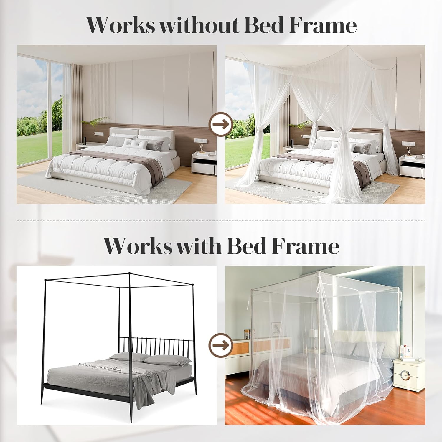 4 Corner Mosquito Net for Bed, Rainbow Canopy Bed Curtains for Full Queen King Size Bed, Elegant Princes Bed Canopy for Patio Indoor Outdoor, Halloween Decoration (Rainbow, 84.7"X82.7"X86.6")