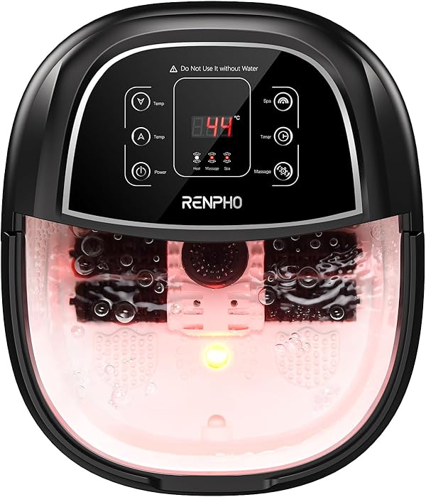 RENPHO Fussbad mit Massagefunktion, Geschenke für Frauen, Fußbad Massagegerät Elektrisch mit Timer,Fussbadewanne mit Massage mit Temperatureinstellung,Fußmassagegerät,Schwarz + Weiß