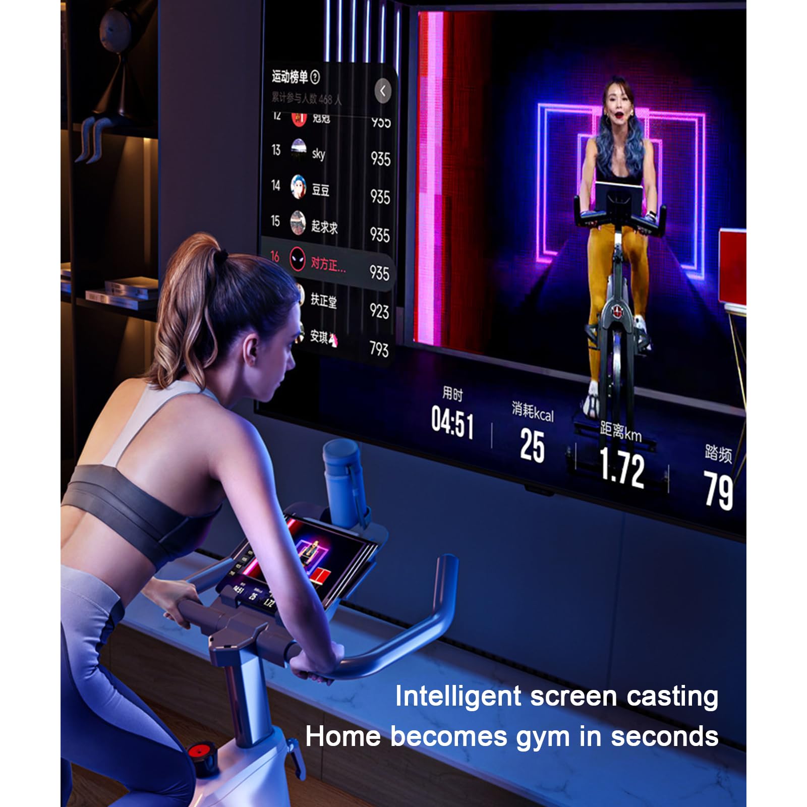 Magnetyczny rower treningowy Smart Connect stacjonarny rower z wielopoziomowym oporem, domowy rower fitness z ekskluzywną aplikacją
