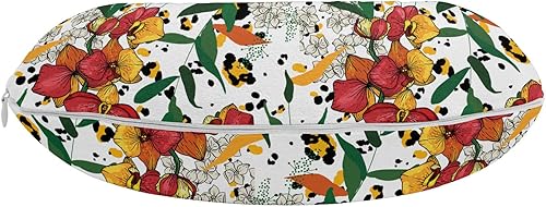 Miniatura 175 de Lunarable Teal Travel Pillow Neck Rest, Aquatic Fauna Theme Hand Drawn Style Various Starfish in Blue Shades, Memory Foam Traveling Accessory for