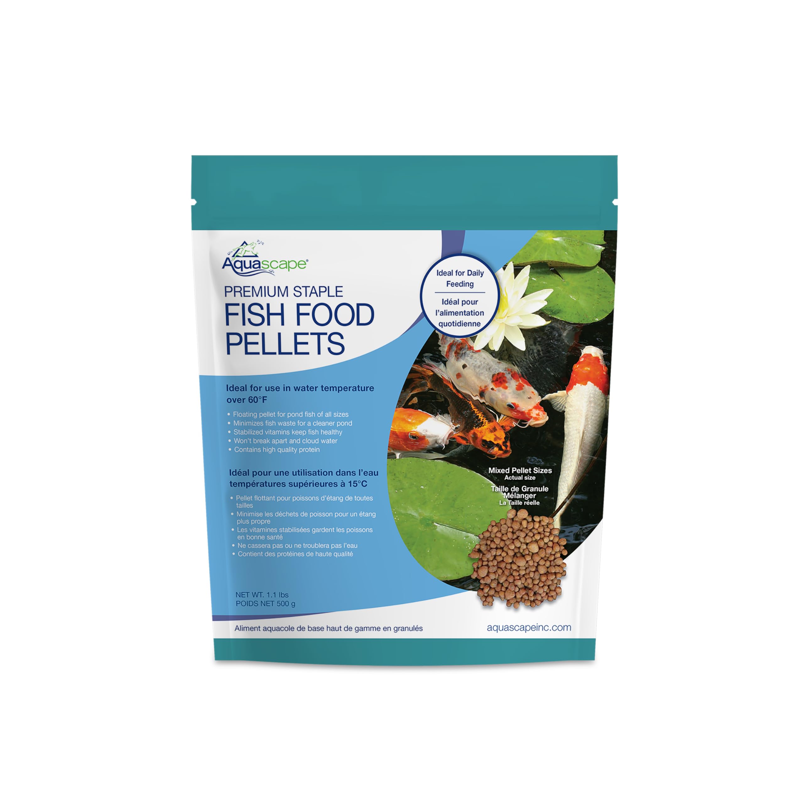 Aquascape Mangime per laghetto e carpe koi, dimensioni miste di pellet da 0,5 kg