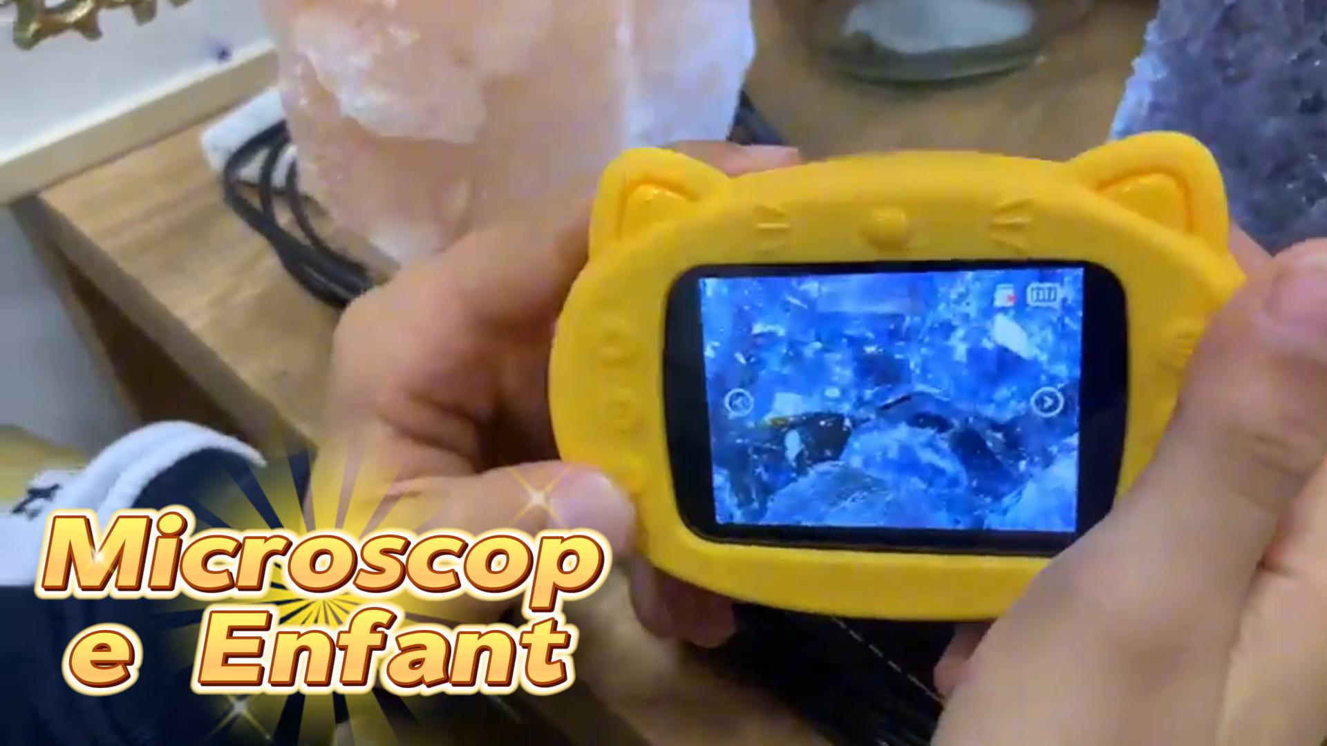 OAEBLLE Microscope Enfant, Microscope Numérique 1000X 4K Avec Ecran Ips 2 4 Eclairage 8 Led Usb Rechargeable Scientifique Et Jouet Educatif Cadeau De Noel Et D Anniversaire Pour Enfants 3 12 Ans